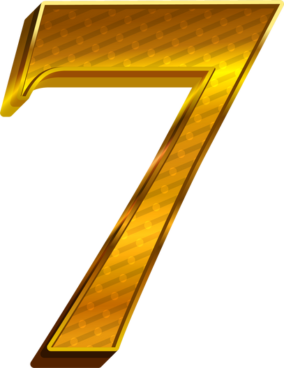 Luxury Gold Alphabet Number 7